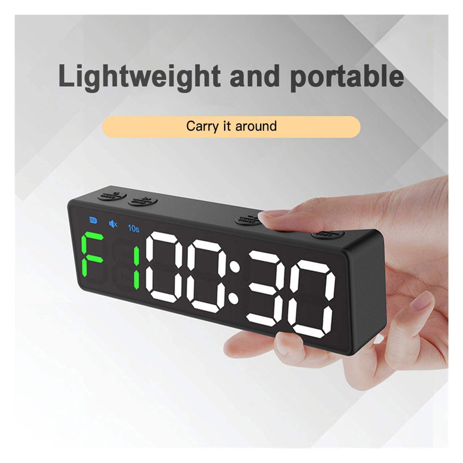 Temporizzatore da palestra, Mini timer da palestra cronometro ricaricabile portatile con conto alla rovescia/orologio con retro magnetico for allenamento fitness in palestra a casa(Oranje)