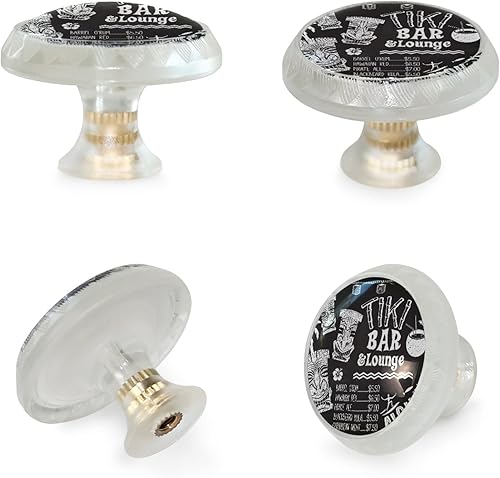 Miniatura 3 de Tirador Tiki Bar transparente para cajones con tornillos, 4 unidades