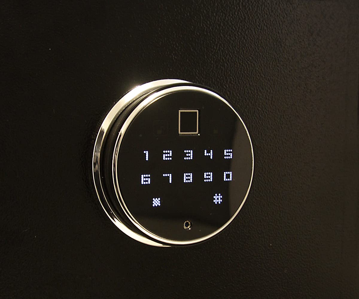 mySafe Premium 350 | elektronischer Schrank-Tresor | Zahlencode & Fingerscan | modernes Design | hohe Sicherheit | Schwarz