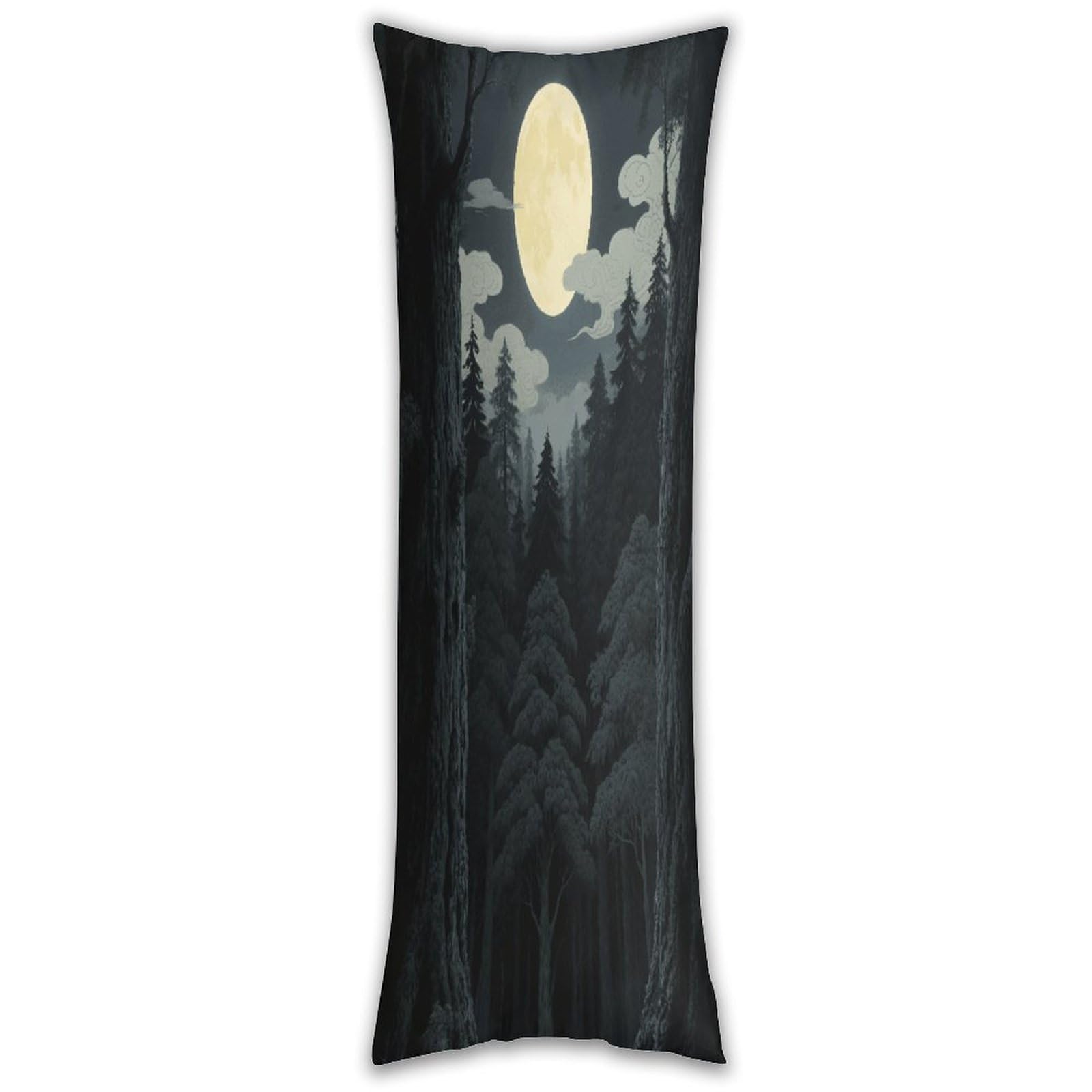 Forest Japanese Moon Long Pillow Case with Zipper Ultra Soft Microfiber Long Pillow Cover Breathable Body Pillow Protector Soft Wrinkle Pillowcase for Bed Sofa Bedroom 53 X 19 in