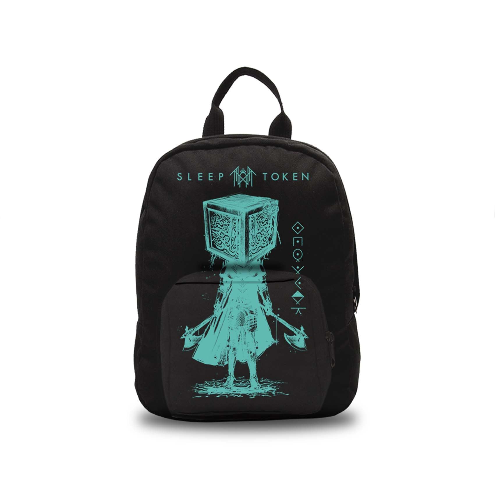 Sleep Token Granite Mini Backpack - Black 30x24x9.5cm, 900D Polyester Daypack For Festivals & Daily Use