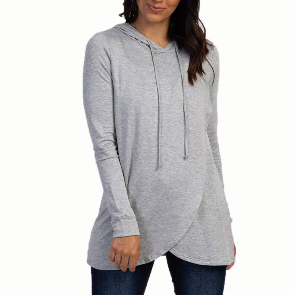 Huixin para Amamantar Sudaderas con Capucha Embarazadas Mujer Basicas Manga Larga Lactancia Tops Encapuchado 2in1 Maternidad Jersey Lactancia