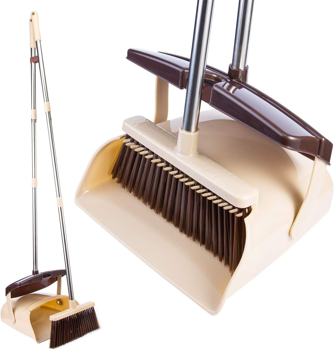 Broom Dustpan Set with Comb Teeth SB032 Anti Static Expandable Brooms Dust Pan Warehouse Broom Lobby Broom Set Sweeping Set 55 Long Handle Red