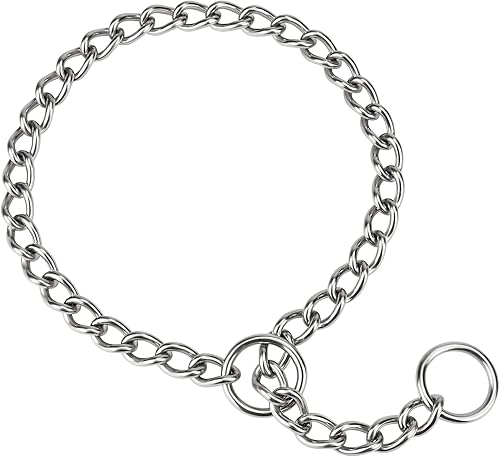 TagME Collar de cadena para perros, collar ajustable a prueba de clima para perros grandes, collar de entrenamiento de mascotas de acero de aleación