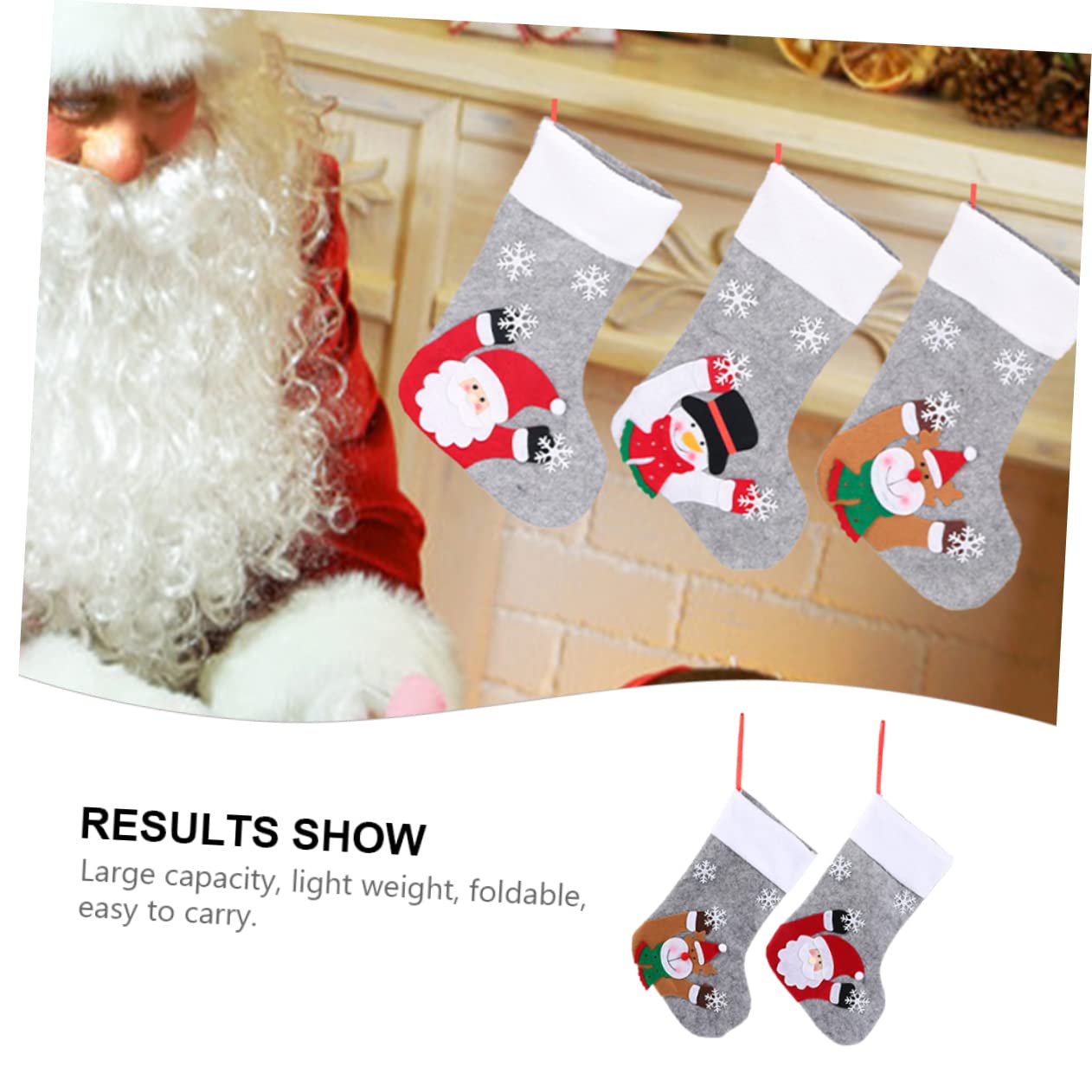 6stücke Leuchtende Weihnachtsstrümpfe Dekorative Socke Für Süßigkeitenaufbewahrung Und Festliche Deko Für Weihnachtsbaum Kamin Und Tür