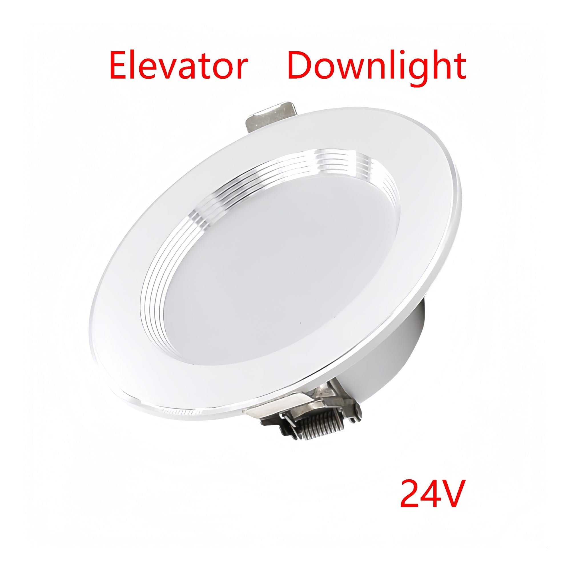 Reflektory ledowe 2-częściowy zestaw niemigoczących, aluminiowych opraw wpuszczanych typu downlight 24 V 6 W 6500 K LED do wind