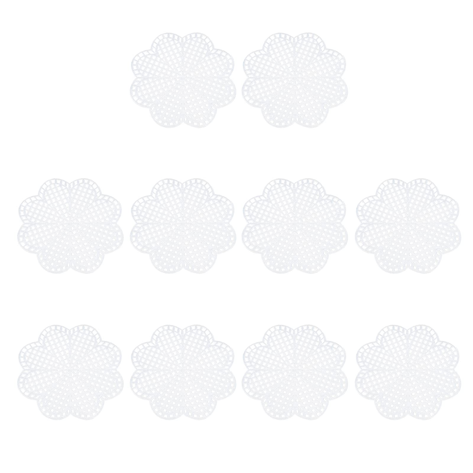 MY MIRONEY 10Pcs Mesh Plastic Canvas Kits, Flower Shape