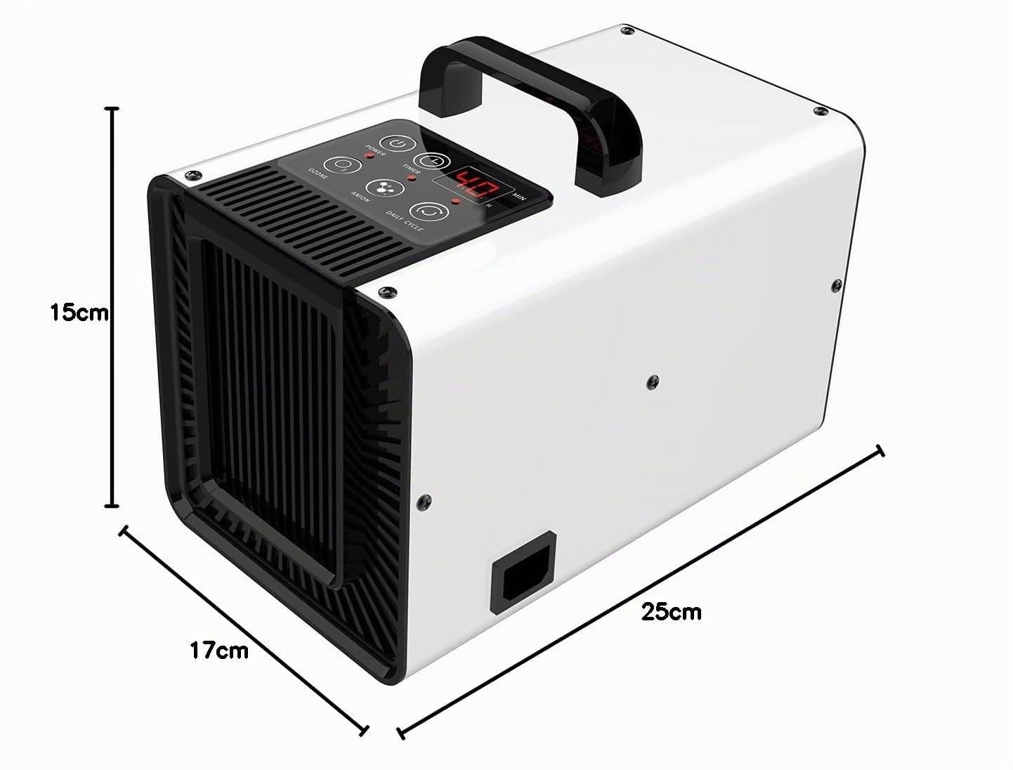 Purificador de aire digital con generador de ozono de 30.000 mg/h e iones negativos, máquina de ozono con función de ciclo diario, eliminador de olores para el hogar y el coche