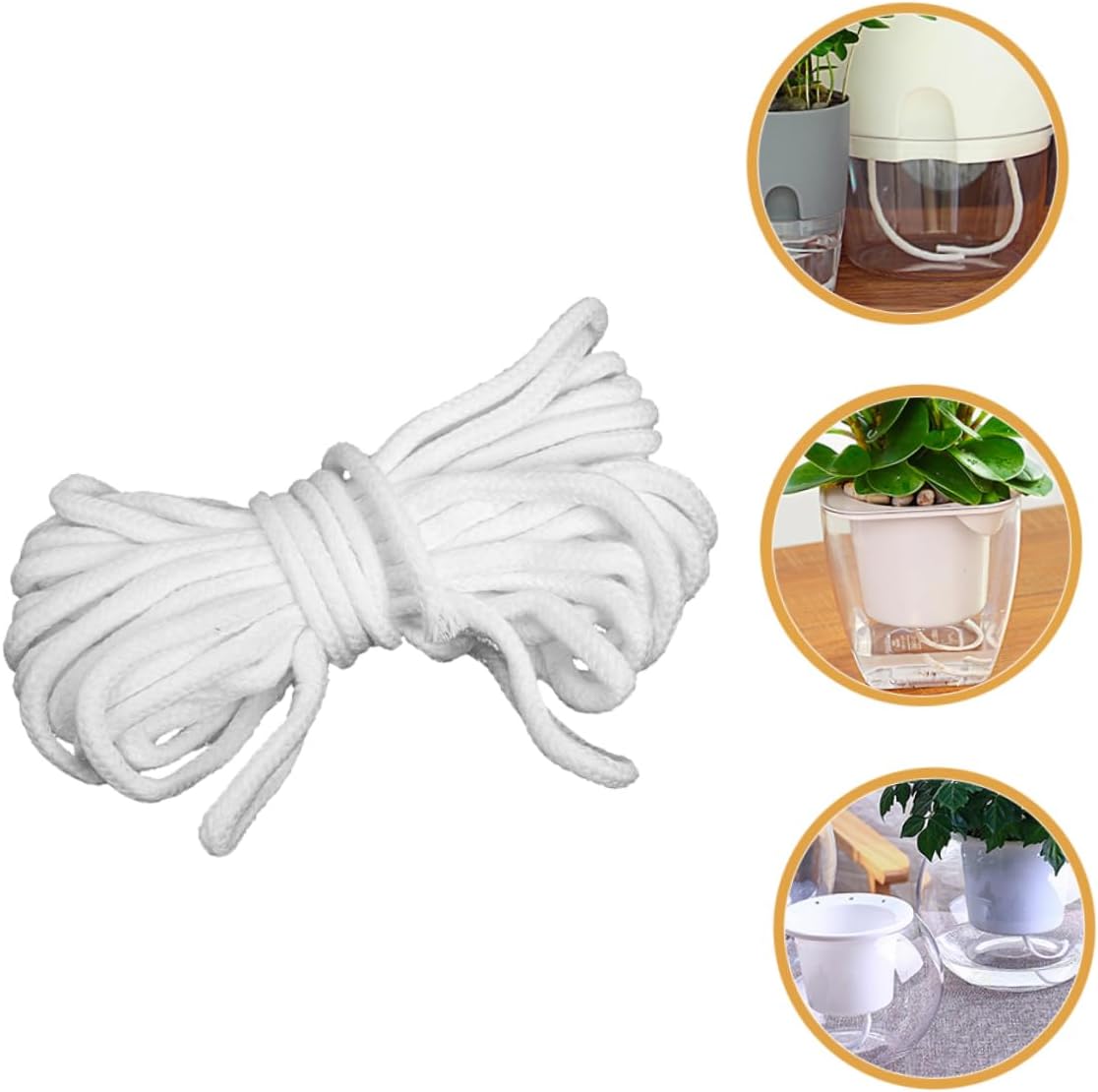 ibasenice Self Watering Cotton Rope for Seedlings and Succulents, White image 3