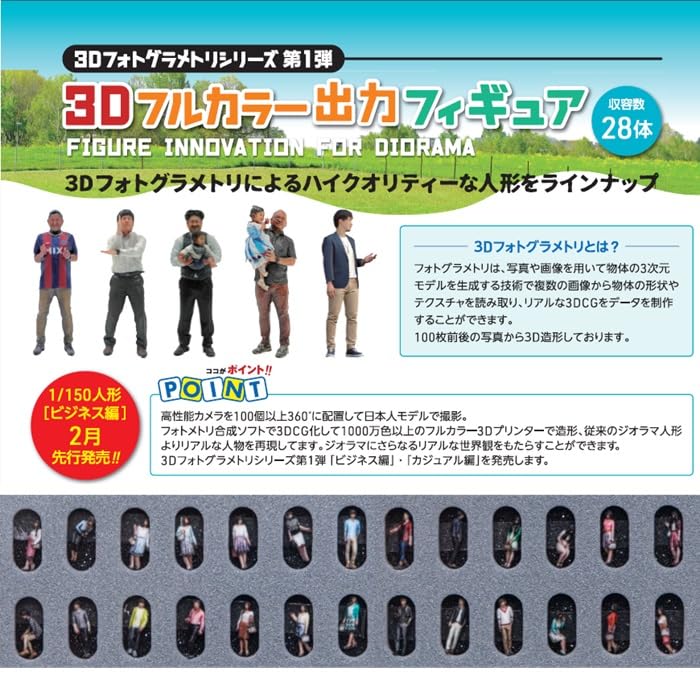 takeda 3Dフルカラー出カフィギュア 28体セット ビジネス編 1/150 タケダ（takeda） ジオラマ人形 1/150 28体入り ビジネス編 3D