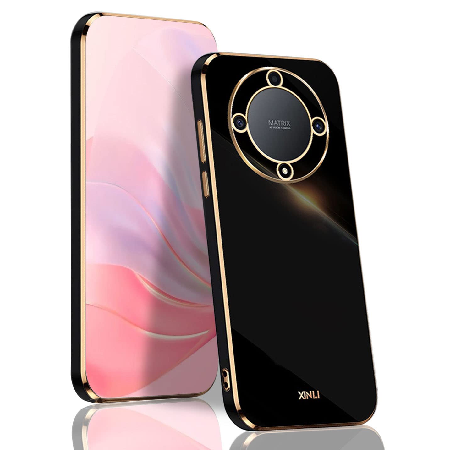 WBWONE Cover Sfumata TPU Per Huawei Honor Magic5 Pro – Custodia Morbida Rosa Verde, Antiurto, Antigraffio, Con Protezione Per Fotocamera E Schermo - 3