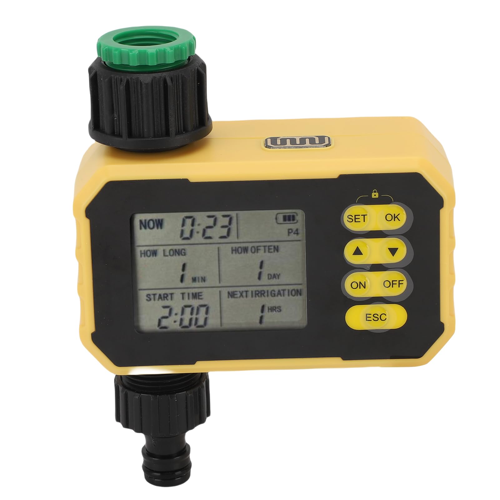 Brrnoo Temporizzatore per Irrigazione con Sensore Pioggia e Ricarica Solare, Timer Programmabile per Irrigazione per Tubo da Giardino, 1 Uscita Spegnimento Automatico, 4 Zone, 2000mAh