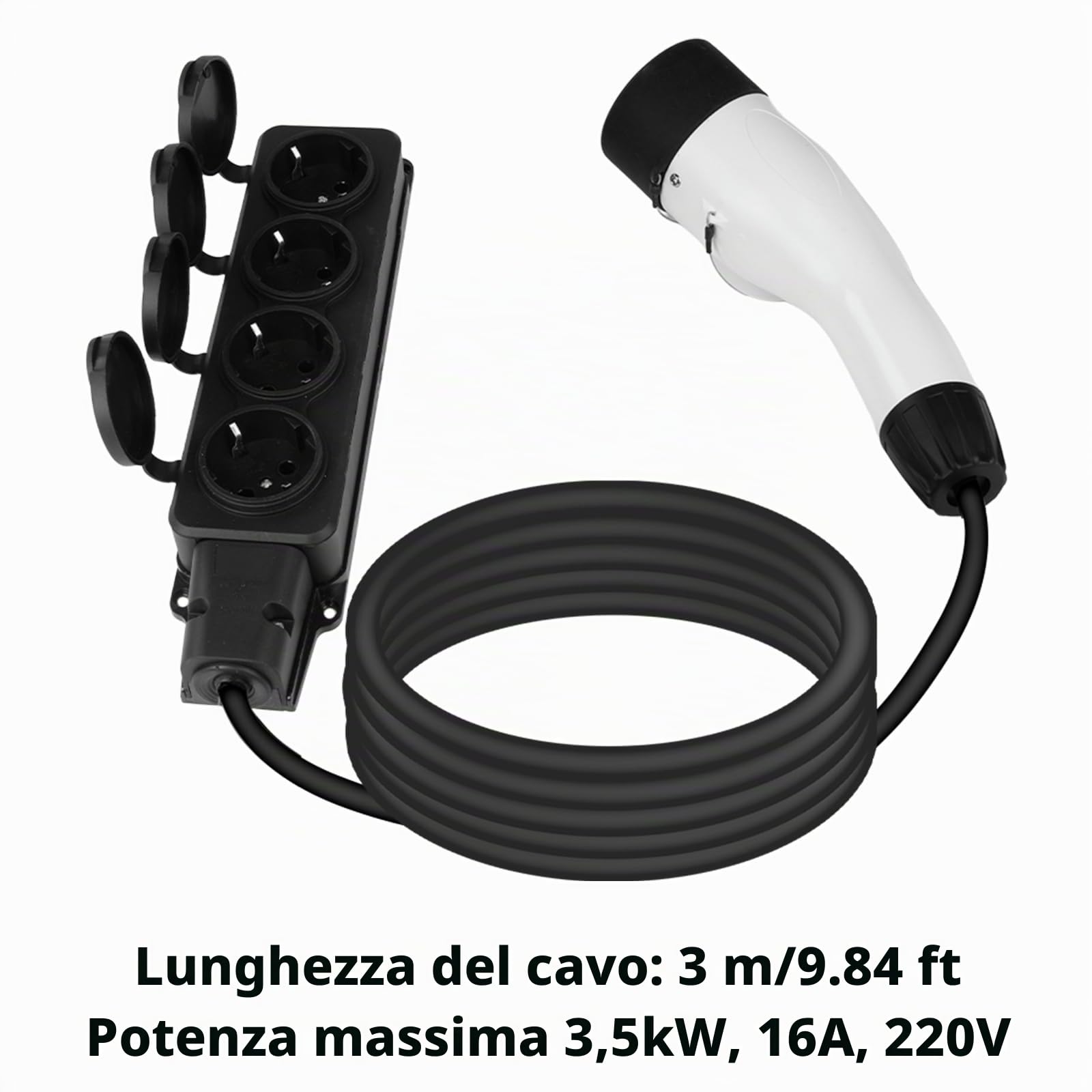 Universale v2l Adapter, V2L Tipo 2 a schuko Presa,30 cm Cavo, Presa schuko, Tipo 2 Spina, v2l Adattatore per eicolo,Compatibile con BYD Atto 3 Car、 per MG ZS Car、 per SERES 5 Car