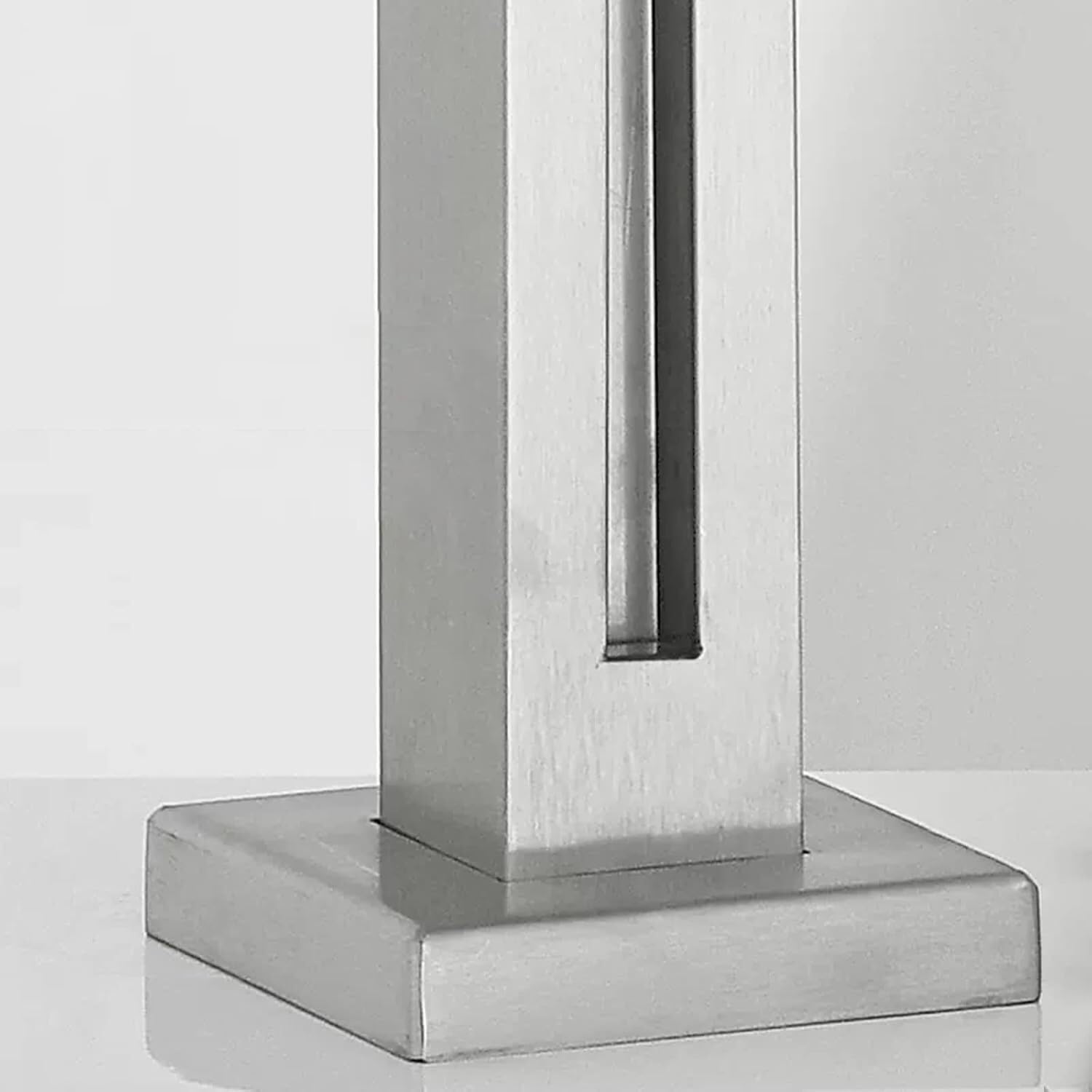 Conectores cuadrados de balaustre para valla de panel de vidrio, poste de barandilla de vidrio de acero inoxidable plateado para balcón y escaleras de terraza (poste medio, 95 cm)