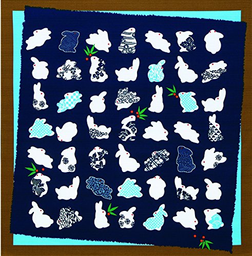 綿小ふろしき 中巾 うさぎと小紋 34-054419