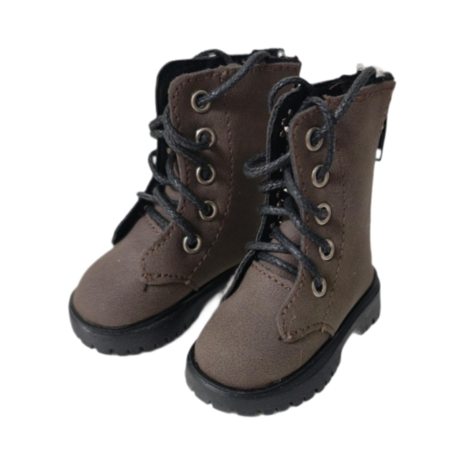 Harilla 1:4 Scale Doll Boots Miniature Doll Shoes Dressing up Cosplay Fashion Amateur Decorative Mini PU Boots Dollhouse Accessories, Coffee