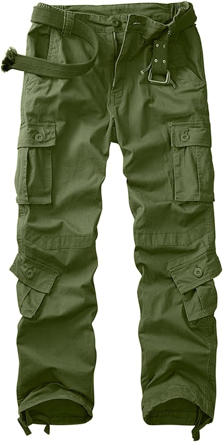 Cargo Pants Women Baggy Camo Tactical Pants Straight Leg Casual Y2K Work Trousers with 9 Pockets No Belt