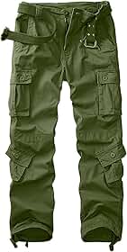 Calça cargo feminina, folgada, camuflada, tática, perna reta, casual, Y2K, com 9 bolsos, sem cinto