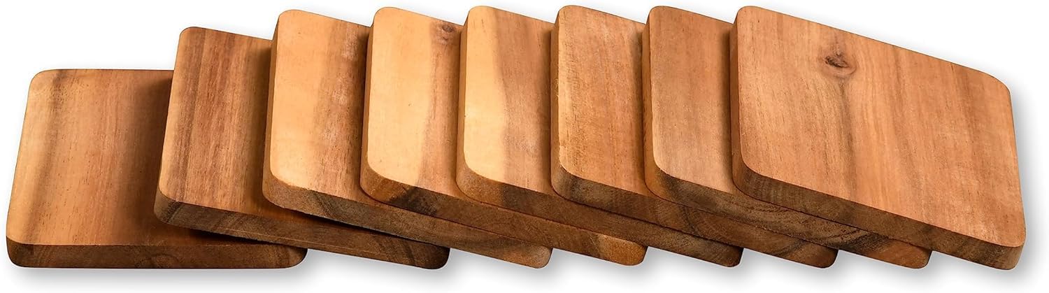 Kesper Pack of 8 Raclette Board 10 x 8 cm Acacia Wood/Coasters/Wooden Board/Raclette Board