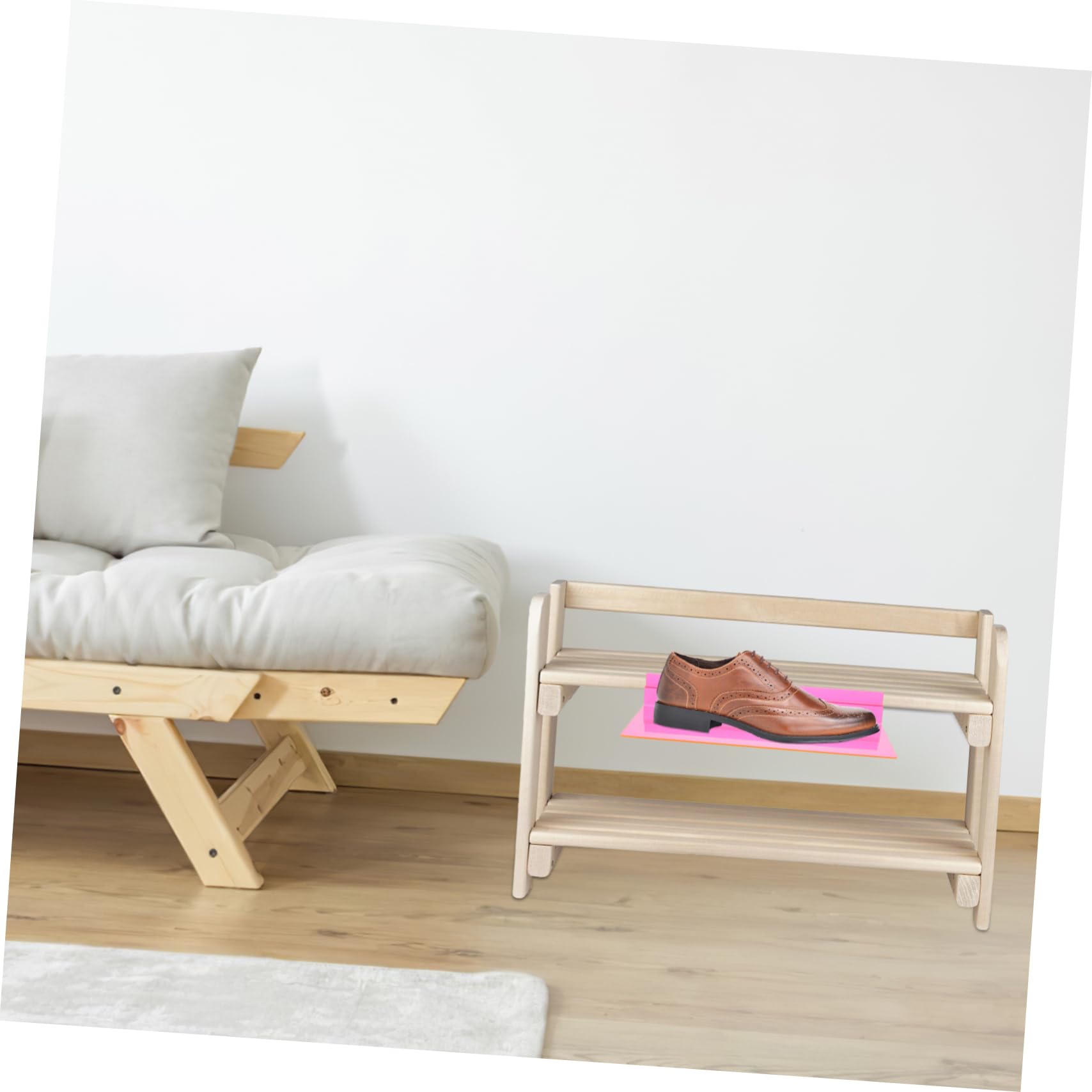 HOMOCONO Shoe Shelves 6 Pack Plastic Display Racks Wall-mounted Holders for Sneakers Space-saving for Store Mall and Supermarket