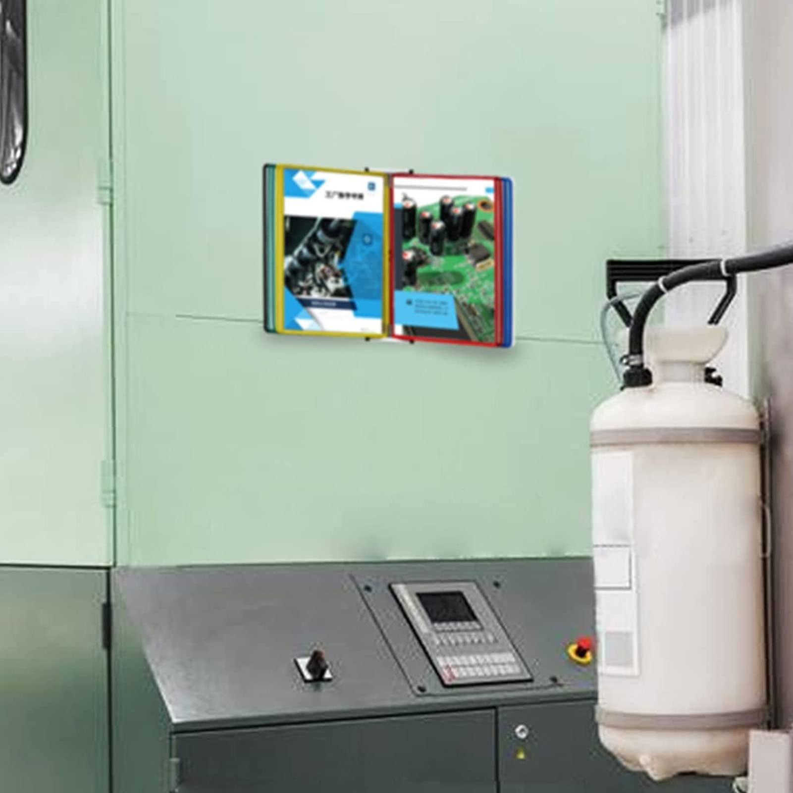 Schreibtisch-Referenzsystem, Wandhalterung, Referenz-Organizer – Schreibtisch-Referenzsystem, Polypropylen, A4-Ordner, Wandmontage, Aktenhalter, Poster-Klappbuch-Display, zum Aufbewahren und