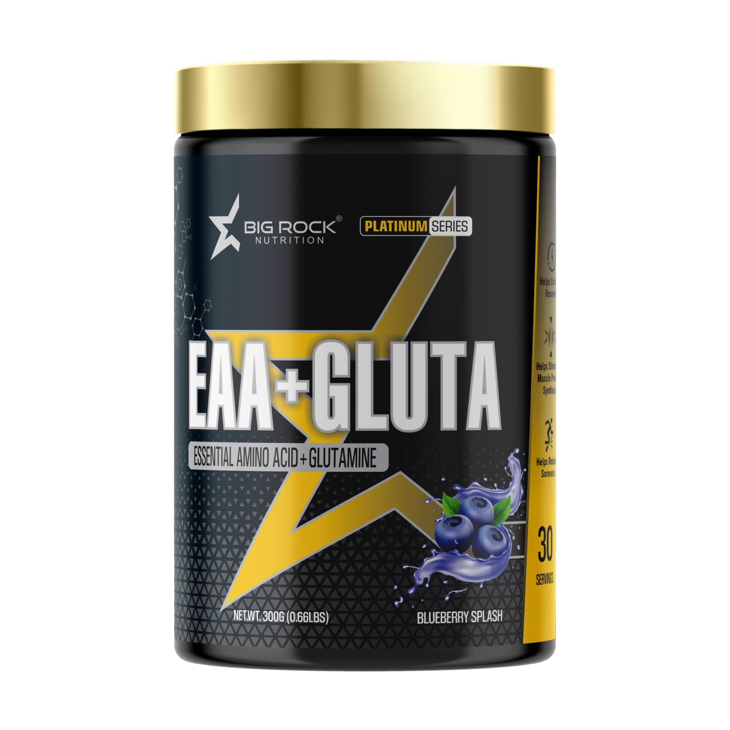 Big Rock Nutrition EAA L - Glutamine Powder Supplement For Men and Women (Blueberry, 300g/ 0.66Lbs, 30 Servings) | 7 Essential Amino Acid Supplements Support and Muscle Recovery (B0D8HXJCLC) Amazon Price History, Amazon Price Tracker