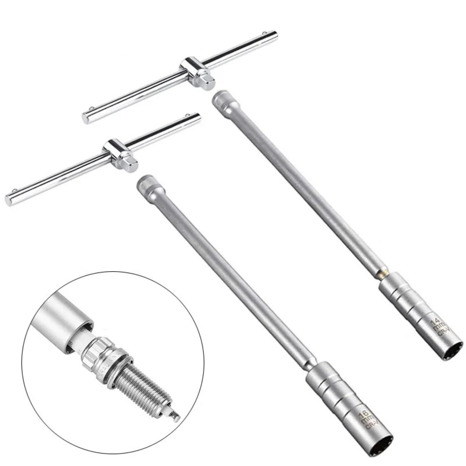Magnetyczne gniazdo do świec zapłonowych 14mm 16mm CR-V stalowe przedłużenie obrotowe zestaw do naprawy samochodu