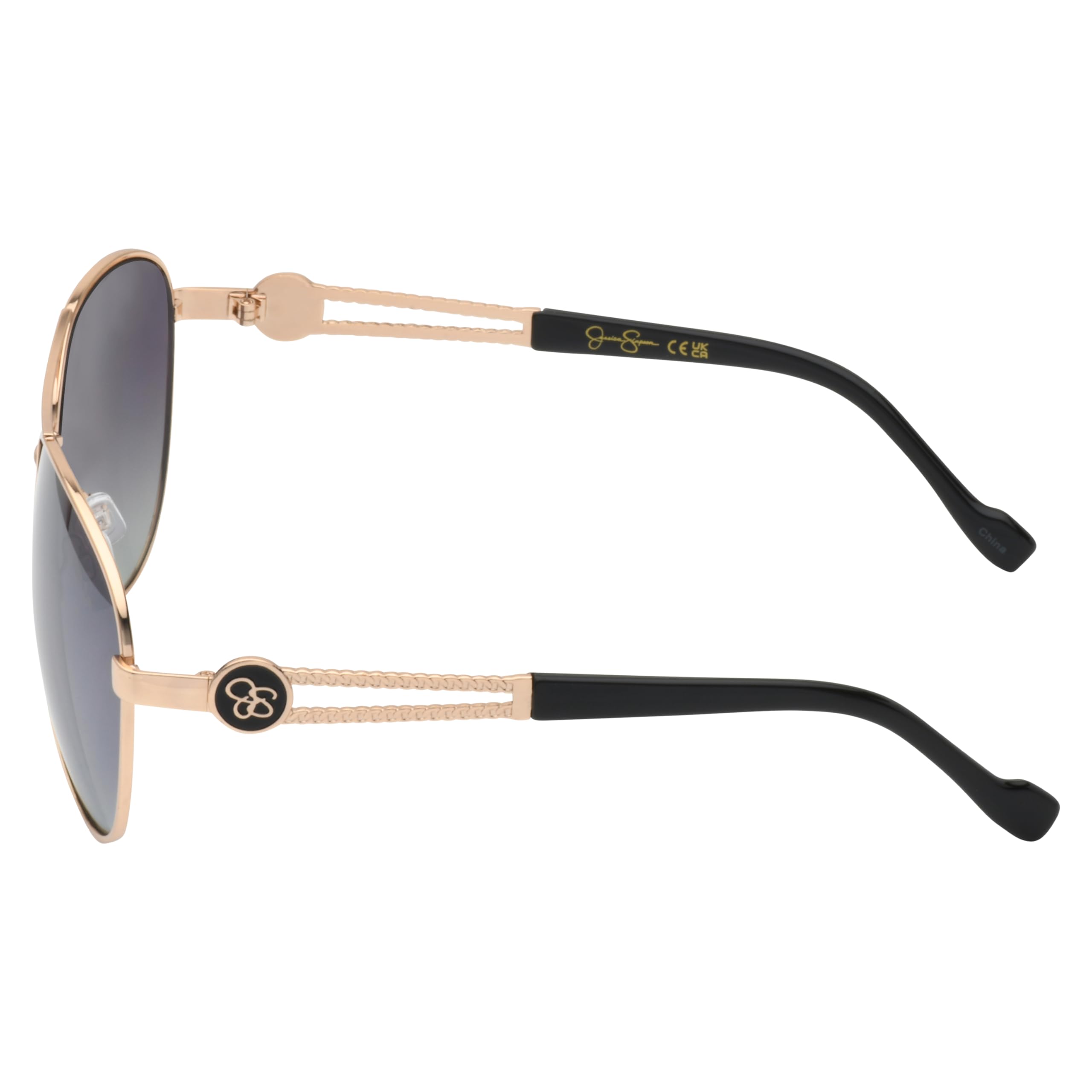 Jessica Simpson J6219 - Gafas de sol de aviador de metal para mujer con protección UV400. Regalos glamurosos para ella, 61 mm