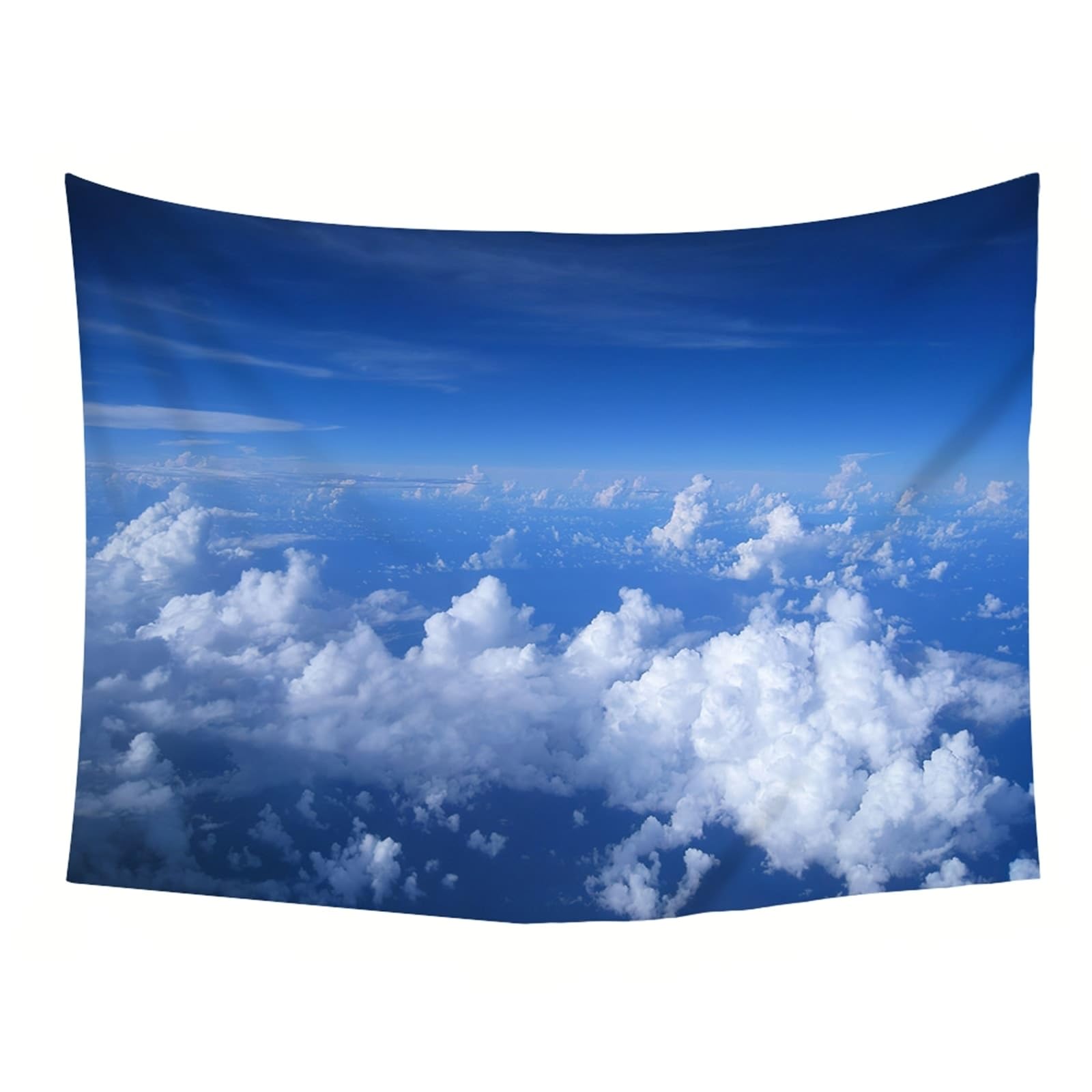 Skcess Wandteppich Blauweiß, Polyester Wandtücher Blauer Himmel und Weiße Wolken Wandteppich 240x220cm