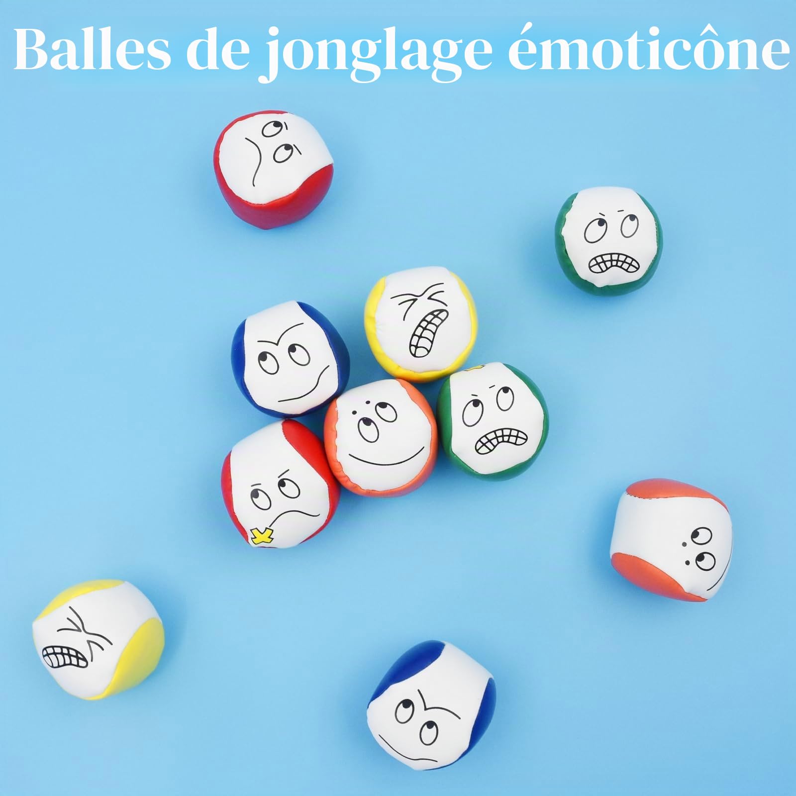 Kit Cirque Balles Jonglage, 10 Pièces Balle Chamboule Tout, Jonglerie Balls pour Enfants Intérieur Extérieur