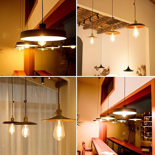 Miniatura 7 de Paquete de 6 bombillas Edison ST19 ST58, bombillas LED vintage, blanco suave de 2700 K, bombilla de filamento LED en espiral flexible antiguo,