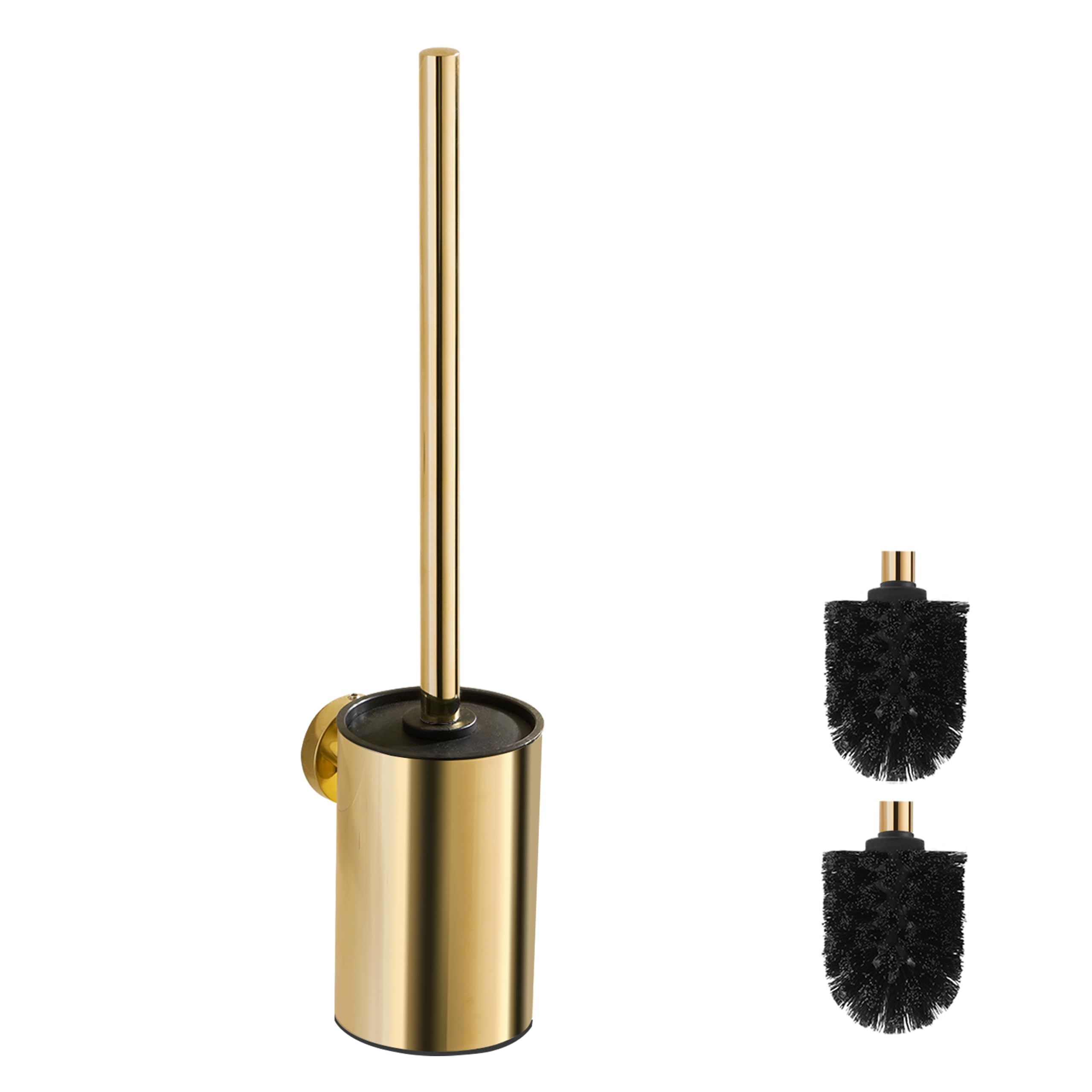 bgl Wall Mounted Gold Toilet Brush, Stainless Steel Round Toilet Brush Holder for Bathroom (gold) …