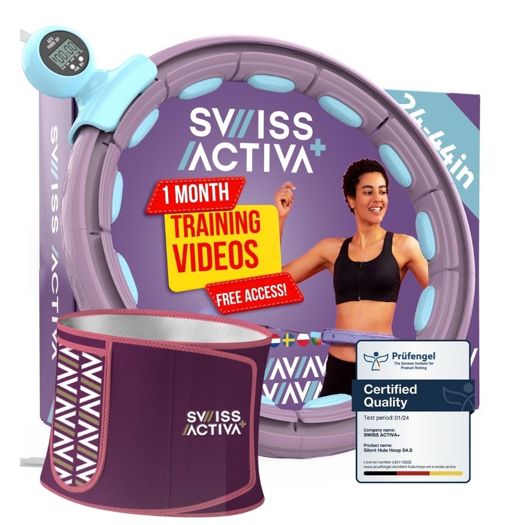 Swiss Activa+ Leiser Hula-Hoop-Reifen mit Taillentrainer