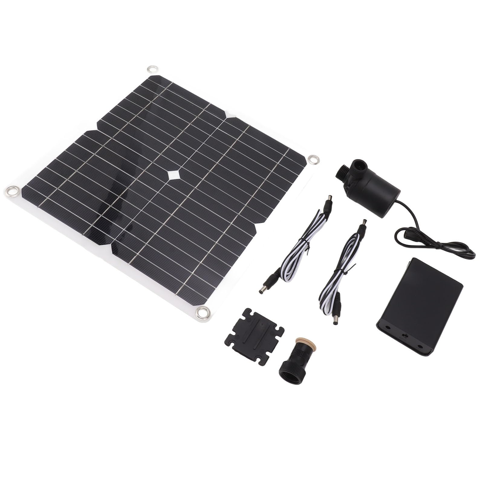 Pompa Acqua Solare 50W, Sistema Idraulico con Batteria e Timer Efficace e Silenzioso per Cascata e Laghetto da Giardino