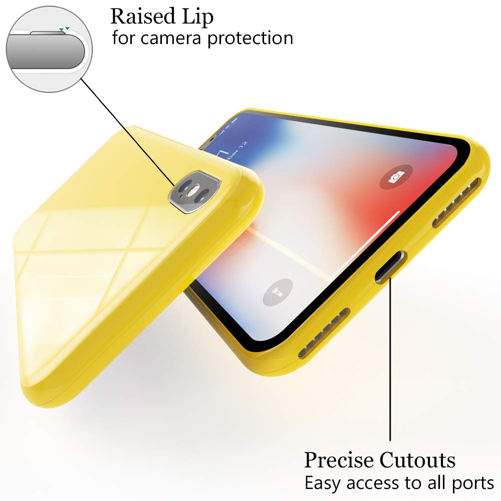 Coque 360° Magnétique Pour IPhone XS Max NALIA - Verre Trempé Avant/Arrière - Protection Intégrale - Jaune