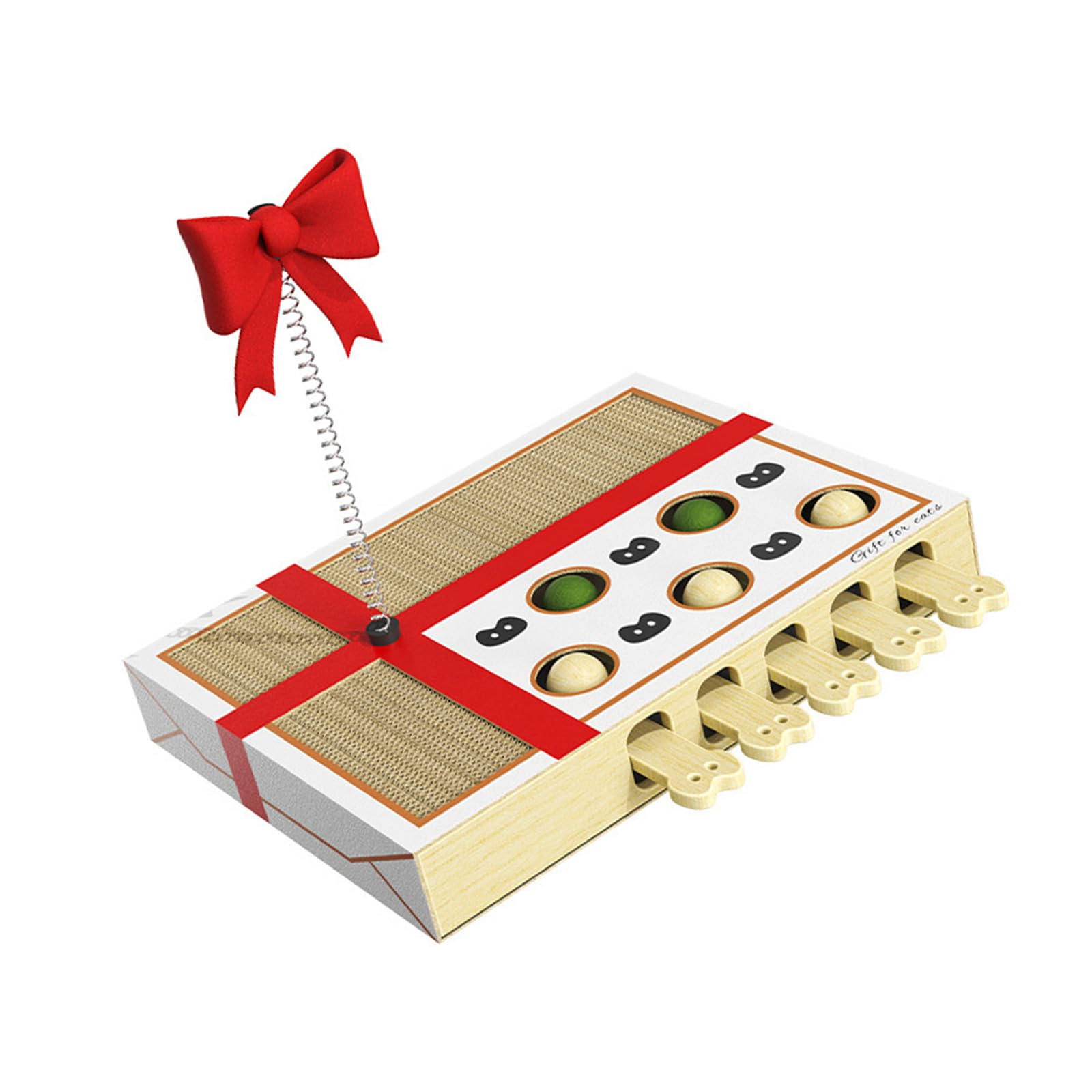 Activity Box Design interattivo a prova di masticazione struttura include tiragraffi per gattini curiosi giocattolo arricchimento gatti in feltro