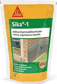 Sika- Aditivo impermeabilizante - Sika-1 amarelo, Rebocos internos e externos - Uso Fácil - Saco 1L