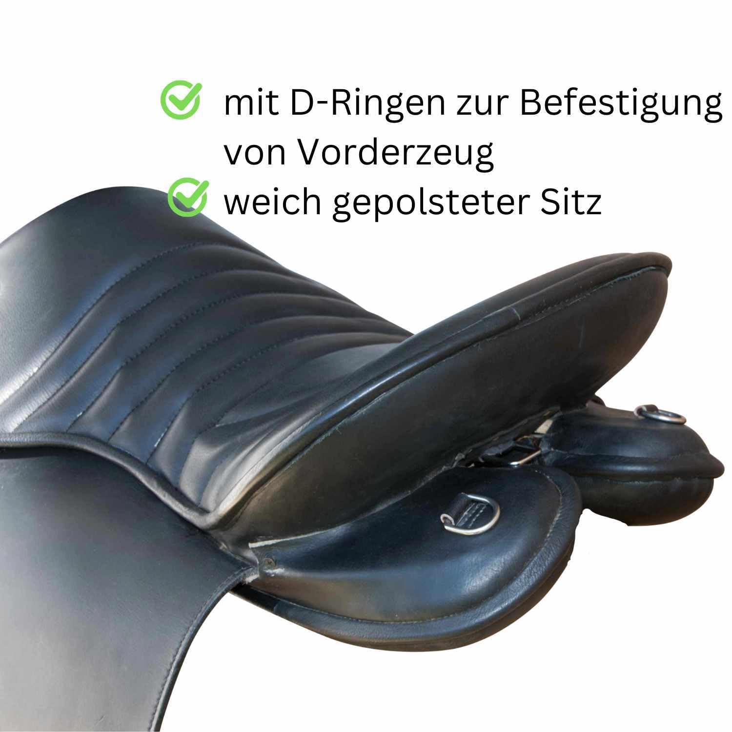 AMKA Kaltblutsattel 18 Zoll Wanderreitsattel mit weichem Rippsitz extra breit 36-42 Zoll