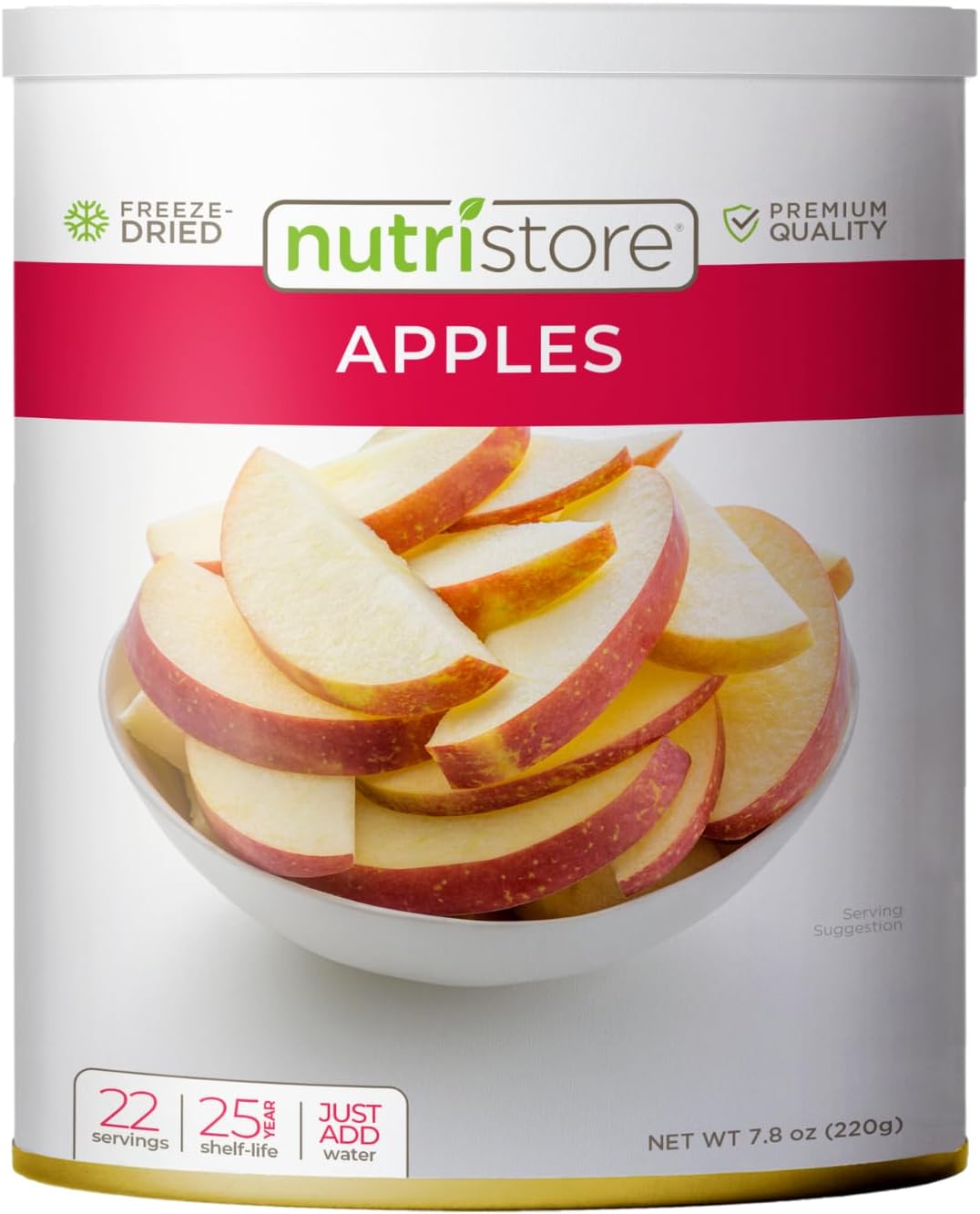 NutristoreFreeze Dried Fuji Apples | Delicious Fruit Slices | #10 Can | 25 Year Shelf Life | Amazing Taste | Healthy Snack for on The Go | Emergency and Survival Food Supply