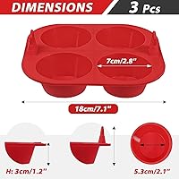 Vista 6 de Webake 3 piezas de molde para magdalenas de silicona para freidora de aire con 4 cavidades para freidora de aire, molde de silicona para huevos