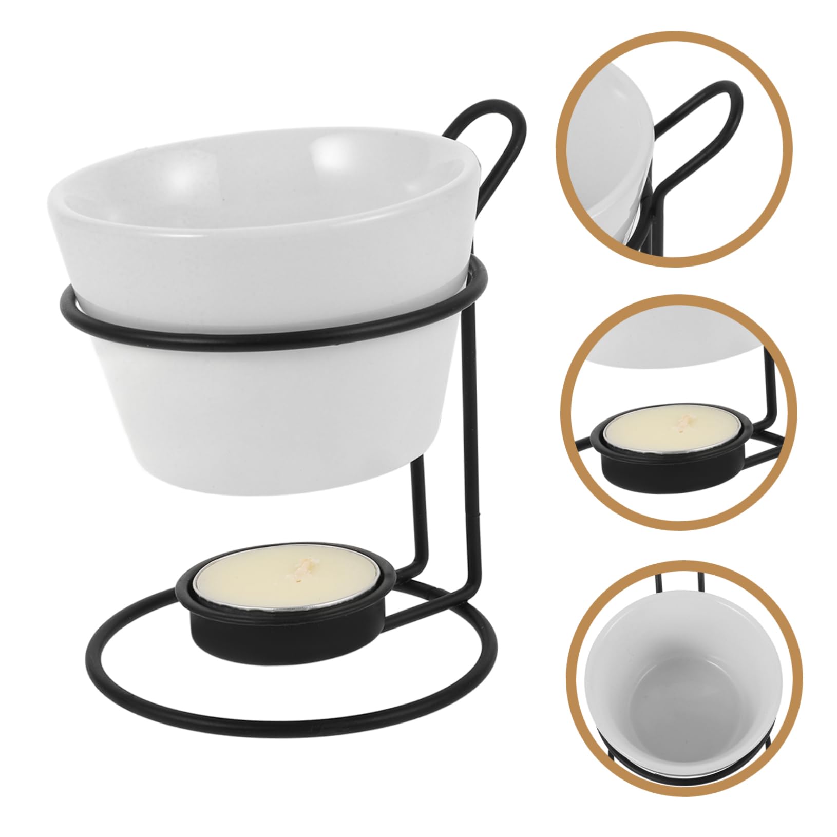 2sets Ceramiche Per Sciogliere Burro e Cioccolato Con Struttura Per Fonduta Di Formaggio e Cioccolato Utensile Pratico Per Cucina