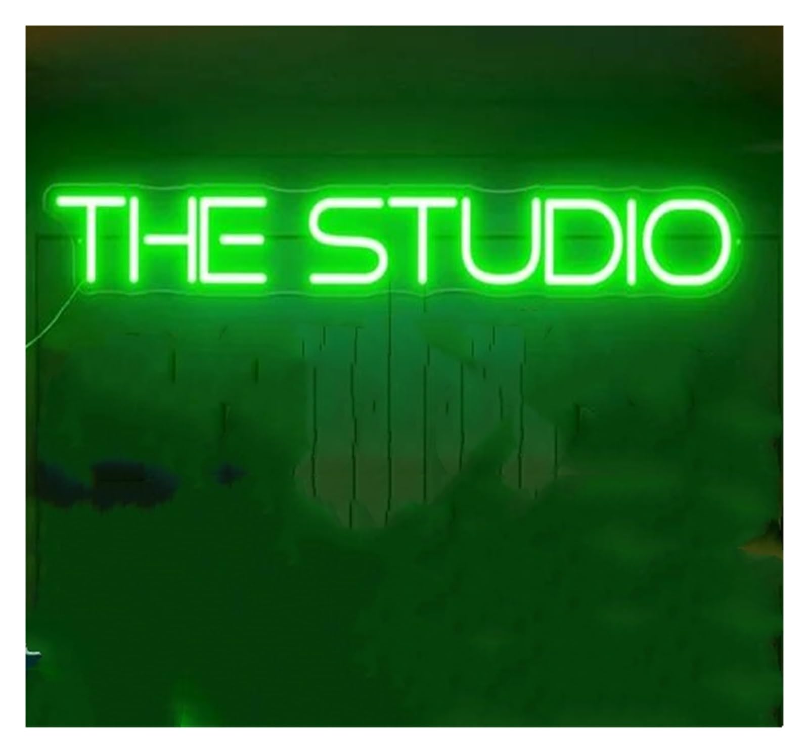 LEMST Signs Lamp The Studio Neon Sign Neon Light Recording Music Studio Night Light Room Decor 52x9cm(Green)