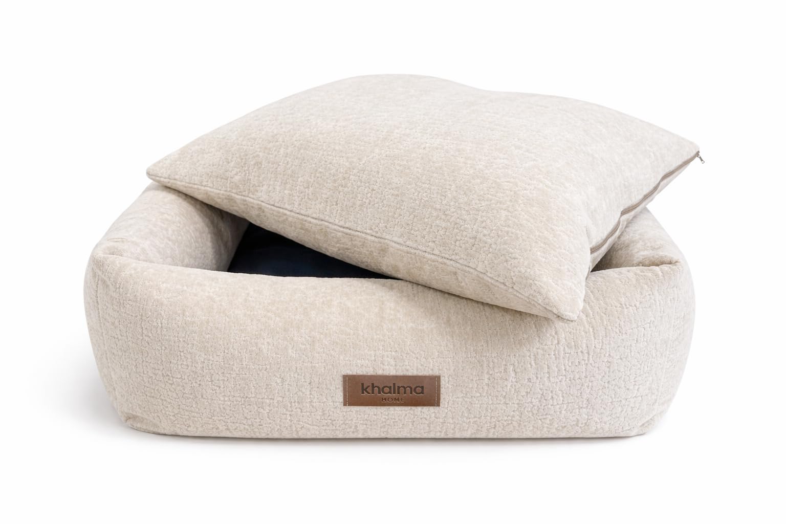 Cama Perro Desenfundable, Grande, Mediana Y Pequeña. – Cama para Perro de Fácil Limpieza, Fabricación Española, con Acabados Premium y diseño. (Beige, Mediano)
