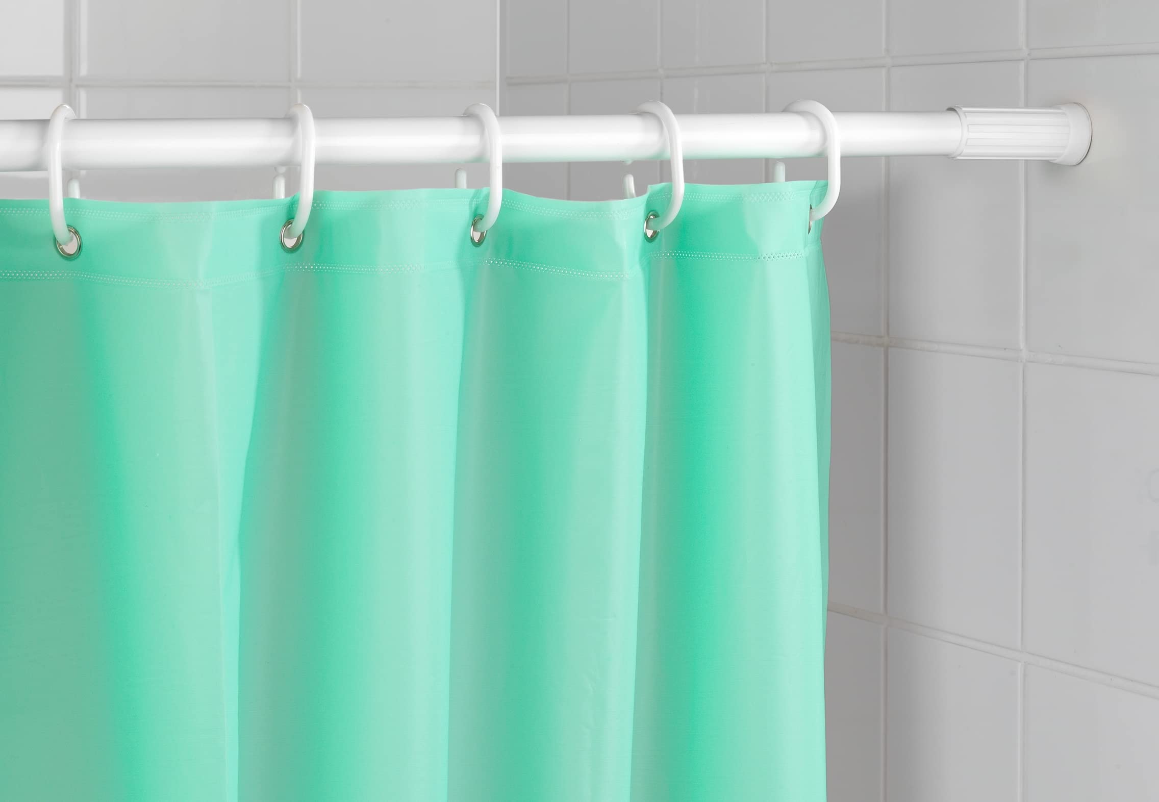 Allstar Barre de douche télescopique blanc 70-120 cm - Tringle pour rideau de douche, Aluminium, 70-120 cm, Blanc (Lot de 3)