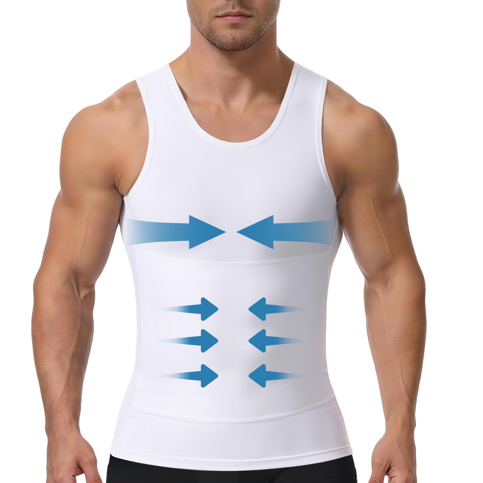 Mens Compression Shirt, Slimming Body Shaper Tank Top Vest, Gynecomastia Compression Shirt, Men's Undershirt