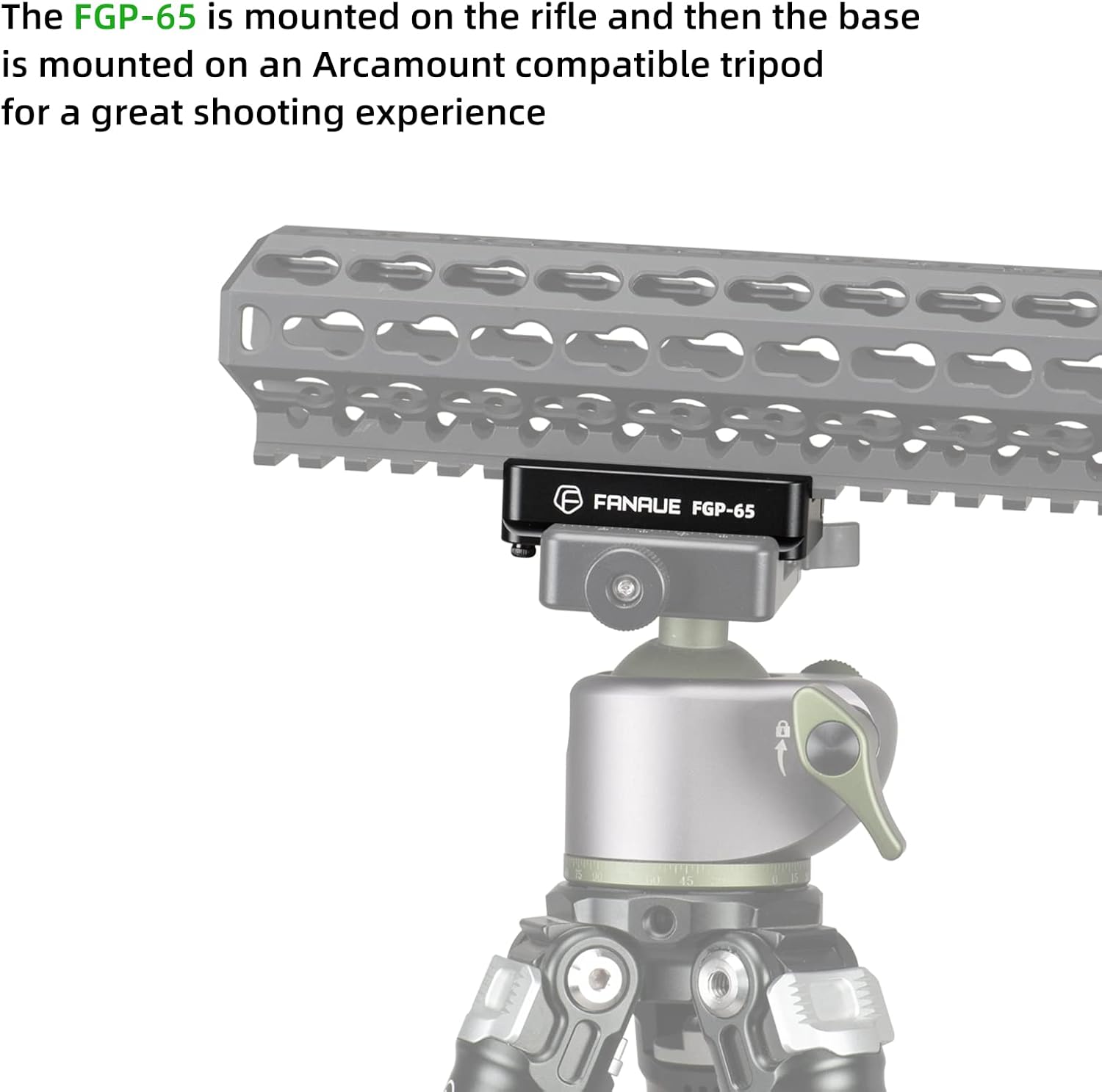 FANAUE FGP-65 Picatinny Arca-Swiss Compatible Rail Plate with Anti-Slip Slot, CNC Machined Aluminum,Tripod Dovetail Adapter Mount - Image 7