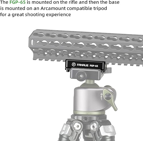 Miniatura 7 de FANAUE FGP-65 Picatinny Arca-Swiss - Placa de riel compatible con ranura antideslizante, aluminio mecanizado CNC, soporte adaptador de cola de