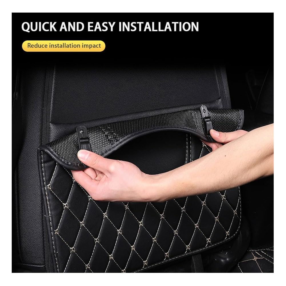 MAJHER 2 Piezas Coche Protector De Respaldo Asiento para Explorer/Fiesta/Focus, Cuero Alfombrillas Antipatadas con Bolsillo Antisuciedad Accesorios,s