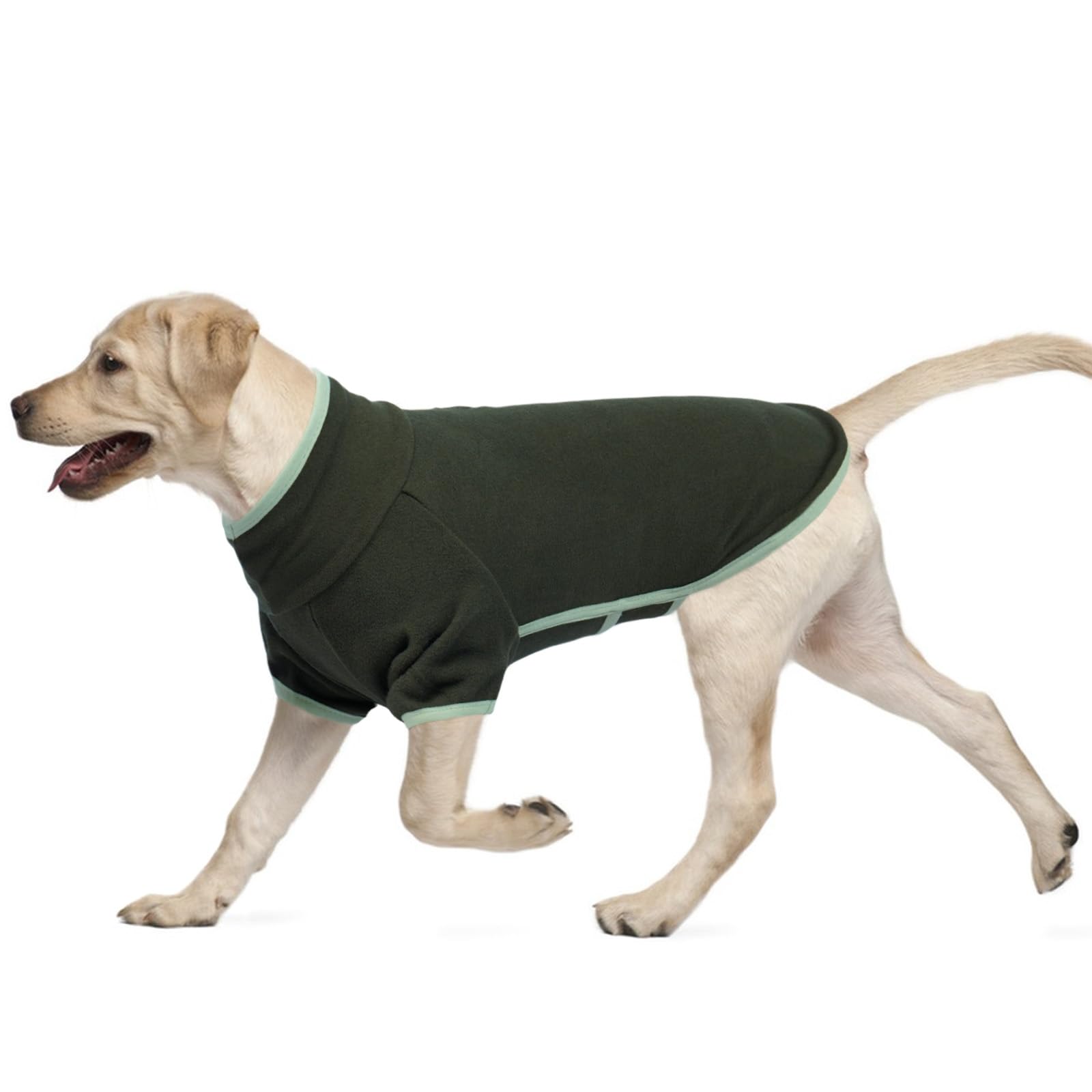 Dog Fleece Jacket, Onesies for Medium Dogs Sweater Fleece Coat Snow Jacket Winter Outfit Lovely(Armygreen, L)