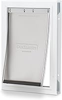 PetSafe Freedom Aluminum Medium Pet Door for Dogs & Cats - Durable White Frame, Tinted Flap, Easy DIY Install